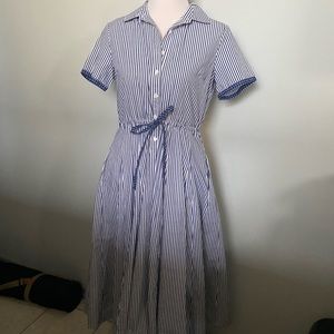 Orvis button-front striped dress
